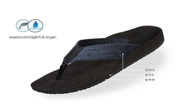 FlipFlop Ortopediska Tyg grå Herr